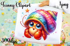 Watercolor baby crab clipart. Cute crab illustrations Product Image 1