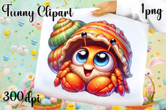 Watercolor baby crab clipart. Cute crab illustrations Product Image 1