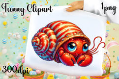 Watercolor baby crab clipart. Cute crab illustrations Product Image 1