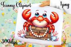 Watercolor baby crab clipart. Cute crab illustrations Product Image 1