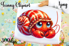 Watercolor baby crab clipart. Cute crab illustrations Product Image 1