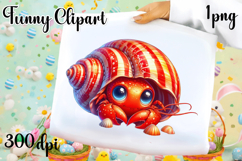 Watercolor baby crab clipart. Cute crab illustrations Product Image 1