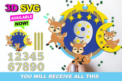Baby deer cake topper 3D SVG Product Image 1