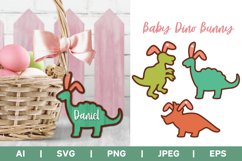 Dinosaur Bunny Ears, Layered Easter Monogram Lasercut Set Product Image 1