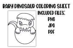 Baby Dinosaur Coloring Sheet for Kids Product Image 1