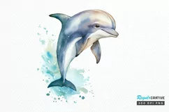 Baby Dolphin Watercolor PNG Clipart Product Image 1