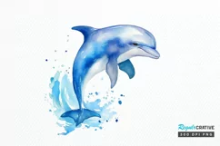 Baby Dolphin Watercolor PNG Clipart Product Image 1