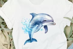 Baby Dolphin Watercolor PNG Clipart Product Image 2