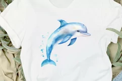 Baby Dolphin Watercolor PNG Clipart Product Image 2