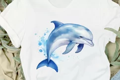 Baby Dolphin Watercolor PNG Clipart Product Image 2