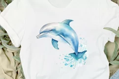 Baby Dolphin Watercolor PNG Clipart Product Image 2
