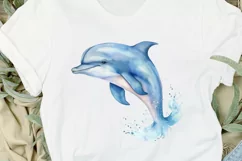 Baby Dolphin Watercolor PNG Clipart Product Image 2