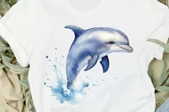 Baby Dolphin Watercolor PNG Clipart Product Image 2