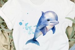 Baby Dolphin Watercolor PNG Clipart Product Image 2