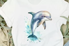 Baby Dolphin Watercolor PNG Clipart Product Image 2