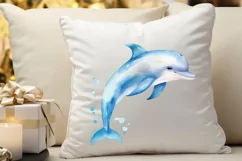 Baby Dolphin Watercolor PNG Clipart Product Image 3