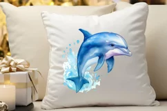 Baby Dolphin Watercolor PNG Clipart Product Image 3