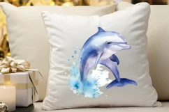Baby Dolphin Watercolor PNG Clipart Product Image 3