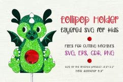 Baby Dragon Lollipop Holder Template. Files for cutting machines