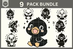 Baby Duck SVG, Cute Duck SVG Clipart, Laughing Goat SVG File Product Image 1