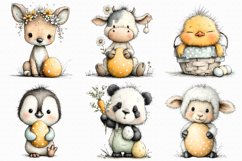 Baby Easter Animals Clipart, Easter Sublimation Png Product Image 2