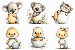 Baby Easter Animals Clipart, Easter Sublimation Png Product Image 3