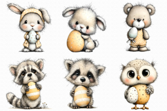 Baby Easter Animals Clipart, Easter Sublimation Png Product Image 4
