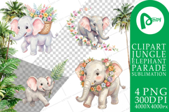 Baby Elephant Floral Sublimation Product Image 1