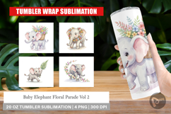 Baby Elephant Floral Parade Tumbler Product Image 1