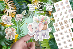 Baby Elephant Floral Parade Sticker Product Image 1