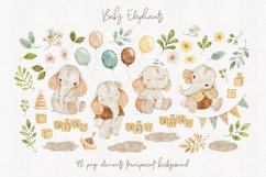 Baby Elephants Animals Watercolor. Nursery and Baby Shower. Product Image 4