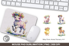 Baby Farm Animal Nursery Art Mouse Pad Product Image 1