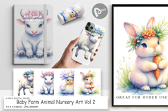 Baby Farm Animal Nursery Art Digital Paper Product Image 1