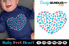 Heart with Baby Feet, Baby SVG, Baby Footprints Product Image 1