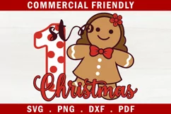 1st baby Christmas svg, First baby Christmas gingerbread SVG Product Image 1