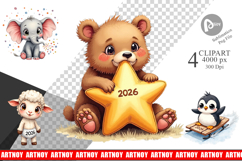 Baby's First New Year 2026 Clipart Product Image 1