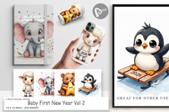 Baby's 1st New Year 2026 Digital Paper Product Image 1