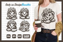 Floral Baby Lions SVG illustration Designs Product Image 1