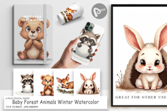 Winter Forest Animals Digital Paper Product Image 1