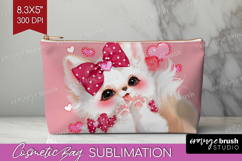 Baby Fox Valentine Cosmetic Bag Cute Valentines Day Makeup Product Image 1