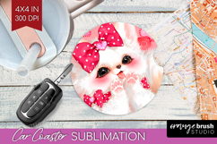 Baby Fox Valentine Car Coaster Cute Valentines Day Coaster Product Image 1