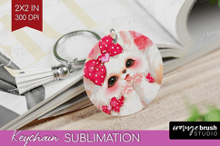 Baby Fox Valentine Keychain PNG Cute Valentines Day Keychain Product Image 1