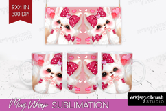 Baby Fox Valentine Mug Wrap Cute Valentines Day Mug PNG Product Image 1