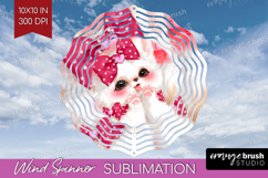 Baby Fox Valentine Wind Spinner Sublimation PNG Cute Day Product Image 1