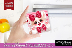 Baby Fox Valentine Magnet Sublimation Cute Valentines Day Product Image 1
