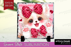 Baby Fox Valentine Slate PNG Cute Valentines Day Square Product Image 1