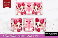 Baby Fox Valentine Mug Wrap Cute Valentines Day Mug PNG Product Image 1