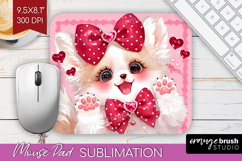 Baby Fox Valentine Mouse Pad Sublimation Cute Valentines Day Product Image 1