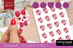 Baby Fox Valentine Round Sticker Cute Valentines Day Product Image 1