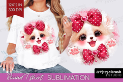 Baby Fox Valentine Round Tshirt Background Cute Valentines Product Image 1